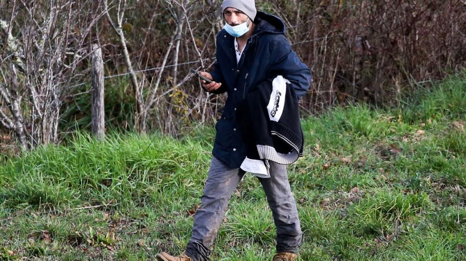 Cédric Jubillar lors d'une battue pour retrouver sa femme Delphine