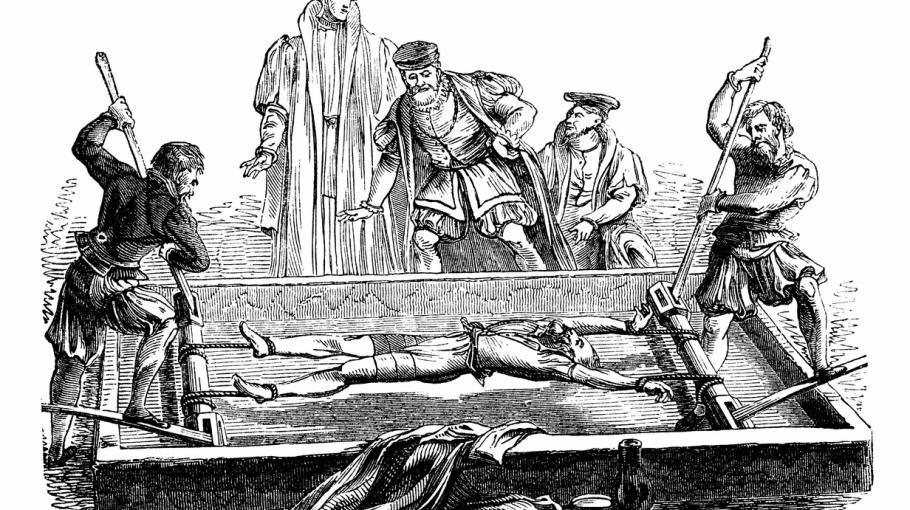 Gravure de torture au Moyen-Age