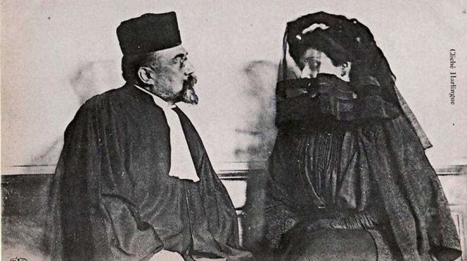 Marguerite Steinheil et son avocat, Me Aubin (1909)