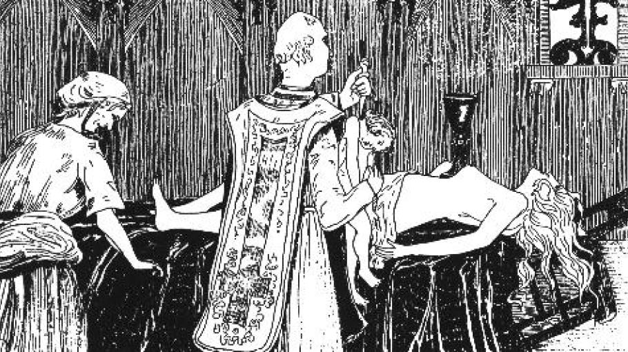 Une messe noire (gravure d'Henry de Malvost)