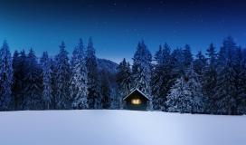 Une cabane isolée en Montagne